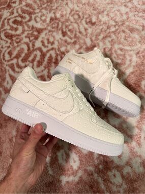 Louis Vuitton x Nike Air Force 1 Low 'Triple White'. Used. Men size 10